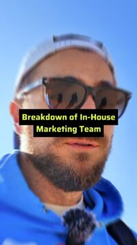 vertical thumbnail breakdown of in house marketing team